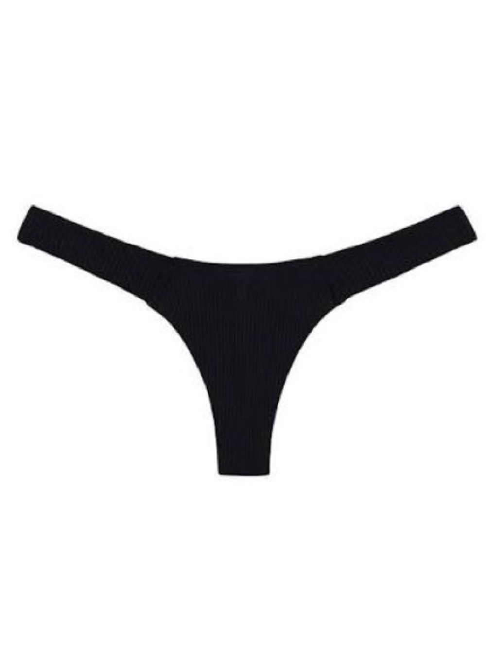 NWT Montce Swim Uno Bottom Black Ribbed Added Coverage Size M